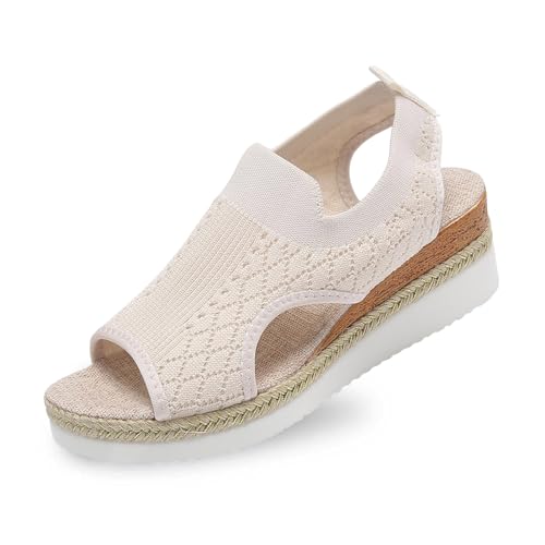 ReSin90s Damen Sandalen Mit Keilabsatz Elegant Weite H Sandaletten Keilabsatz Wedges Sommer Frauen Peeptoes Absatz Pantoletten Für Spaziergänge Im Urlaub ReSin90s Damen Sandalen Mit Keilabsatz Elegant Weite H Sandaletten Keilabsatz Wedges Sommer Frauen Peeptoes Absatz Pantoletten Für Spaziergänge Im Urlaub von ReSin90s