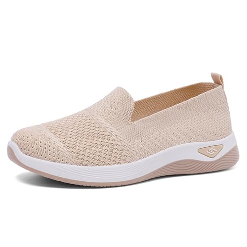 ReSin90s Damen Slip on Sneaker Bequem Sneaker Atmungsaktives Vermascht Memory Schaum Lässige Komfort Laufschuhe Freizeitschuhe Memory Foam Turnschuhe Sportschuhe von ReSin90s