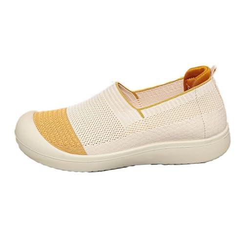 ReSin90s Damen Slip on Sneaker Leichte Atmungsaktiv Freizeitschuhe Bequem Schuhe Orthopädische Walkingschuhe Mit Keilabsatz Wanderschuhe Halbschuhe Walking Schuhen Outdoor Fitness Sommerschuhe von ReSin90s
