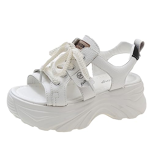 ReSin90s Damen Sommer Sandalen Mit Keilabsatze Elegant Weite H Sandaletten Keilabsatz Wedges Sommer Frauen Peeptoes Absatz Pantoletten Freizeit Flach Sandalette Keilabsatz Keilpumps von ReSin90s