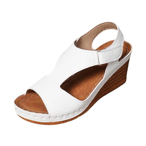 ReSin90s Damen Sommer Sandalen Mit Keilabsatze Wedges Sandaletten Mit Geschlossene Elegant Keilsandalen Für Spaziergänge Im Urlaub ReSin90s Damen Sommer Sandalen Mit Keilabsatze Wedges Sandaletten Mit Geschlossene Elegant Keilsandalen Für Spaziergänge Im Urlaub von ReSin90s