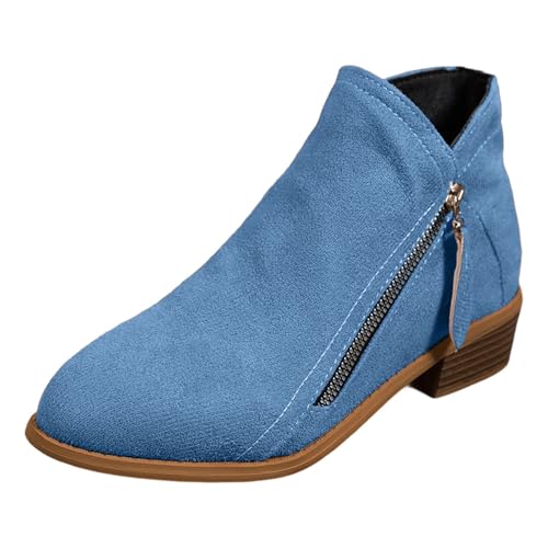 ReSin90s Damen Western-Stiefeletten Biker Boots Stiefeletten Chunkyrayan Stylisch Stiefeletten mit Rutschfest Sohle Übergangsstiefel Bequem Garten Stiefeletten von ReSin90s