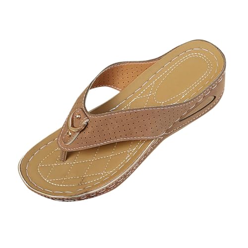 ReSin90s Flip Flops Damen Sandalen Bequem Plattform Keilabsatz Zehentrenner Sandale Sommerschuhe Platform Flipflop Wedge Sandale Tanga Flipflops Hausschuhe Strand Zehentrenner Rutschfest Badesandalen von ReSin90s