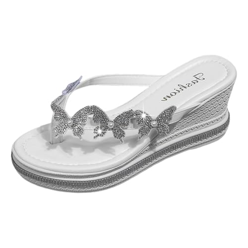 ReSin90s Flip Flops Damen Zehenabscheider Elegant Beach Pantoletten Sommer Zehentranner Sommerschuhe Mode Orthopädische Der Stoff Leicht Pantoletten Casual Freizeitschuhe Pantolette Sommerschuhe von ReSin90s