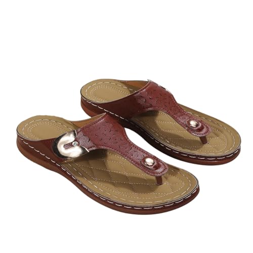 ReSin90s Flip Flops Damen Zehentrenner Beach Sandalen Keilabsatz Plateau Slipper Offen Sandaletten Pantoletten Plateau Hausschuhe Latschen Für Komfort Und Rutschfestes von ReSin90s