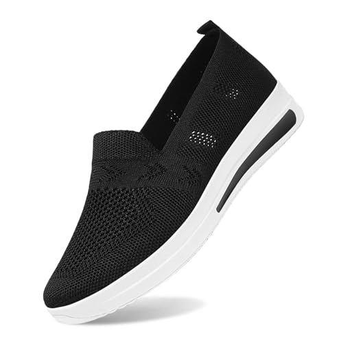 ReSin90s Freizeitschuhe Damen Leichte Atmungsaktiv Freizeitschuhe Bequem Schuhe Orthopädische Walkingschuhe Mit Keilabsatz Wanderschuhe Halbschuhe Gesundheitsschuh Mesh Trainer Minimalistische von ReSin90s