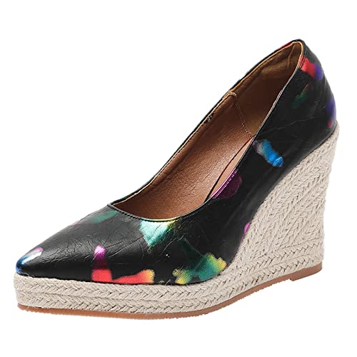 ReSin90s Keilsandalen Damen Sommer Bequem Elegant Sandalen Mit Strass Perlen Bohemia Strand Schuhe Frauen Slipper Bequeme Orthopädische Sandalen von ReSin90s