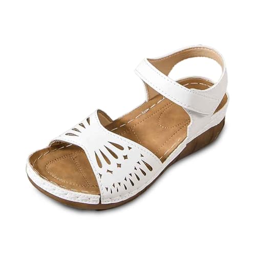 ReSin90s Keilsandalen Für Damen Sommer Frauen Freizeit Abendschuhe Schuhe Sandaletten Brautschuhe Freizeit Flach Sandalette Keilabsatz Keilpumps von ReSin90s