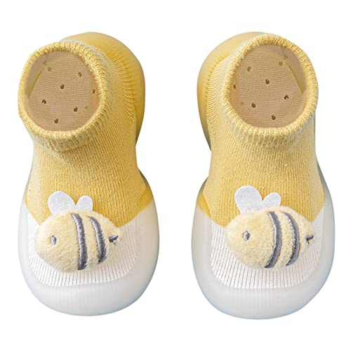 ReSin90s Krabbelschuhe Baby Lauflernschuhe Kinder Lauflernschuhe Kinder Socke Mit Gummisohle rutschfeste Hüttenschuhe Babybodenschuhe,Krabbelsocken Sockenschuhe Für Mädchen Junge von ReSin90s
