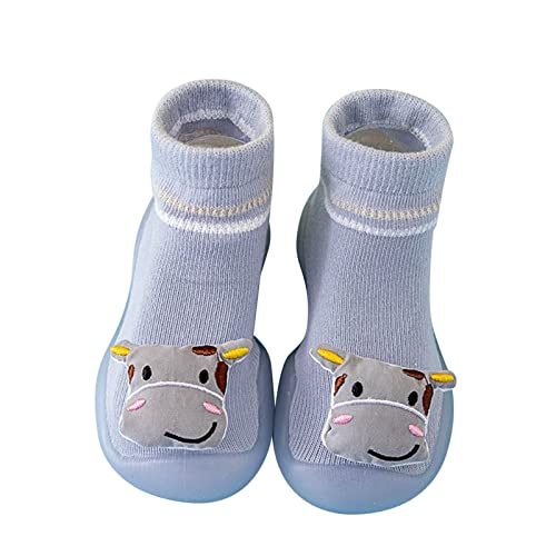 ReSin90s Krabbelschuhe Baby Lauflernschuhe Kinder Weich Flach Gummisohle Anti-Rutsch Lauflernschuhe Babyschuhe Herbst Winter Warme Sockenschuhe Junge Bodensocken von ReSin90s