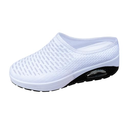 ReSin90s Mesh Sabot Sommer Hausschuhe Damen Clogs Sneakers Leicht Atmungsaktiv Blaue Slip on Pantoletten Weite H Hausschuhe Krankenschwester Schuhe Sabots Outdoor Indoor von ReSin90s