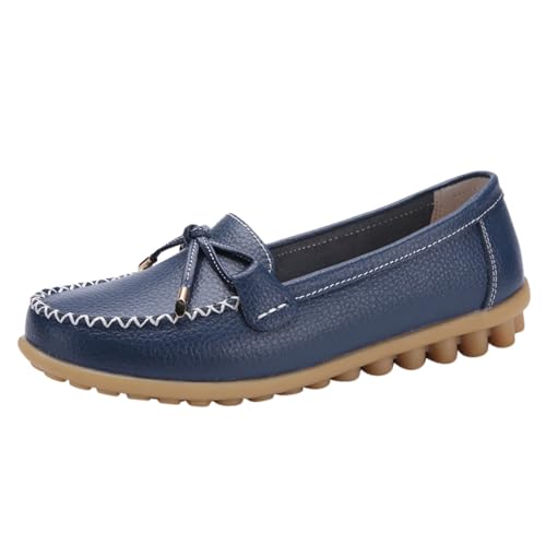 ReSin90s Mokassins Damen Loafer Bequeme Flacher Loafer Slippers Flachschuhe Slip on Schuhe Mittelalter Mokassin Schleifen Profilsohle Fahrerschuhe von ReSin90s