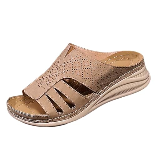 ReSin90s Orthopädische Sandalen Damen Casual Plateau Bequeme Orthopädische Wandersandalen Open Toe Strandsandalen Slingback Elastischen Schuhe Plateausandalen Pantoletten Frauen Slipper Sandals von ReSin90s
