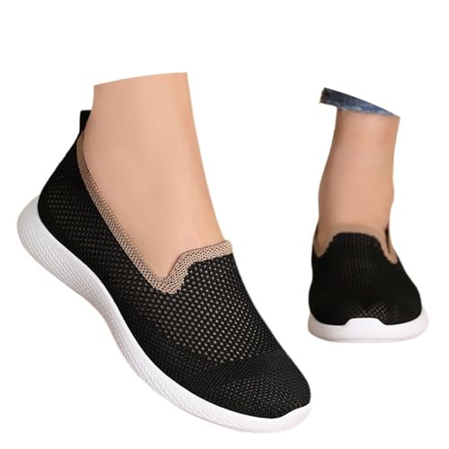 ReSin90s Orthopädische Schuhe Damen Bequeme Slip Auf Casual Flat Mocassin Vermascht Memory Schaum Schuhe Mit Keilabsatz Wanderschuhe Halbschuhe Turnschuhe Breite Fuß Bequeme Outdoor Sportschuhe von ReSin90s