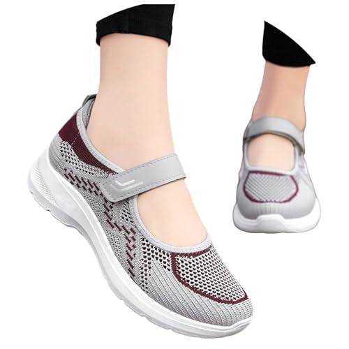 ReSin90s Orthopädische Schuhe Damen Leichte Atmungsaktiv Freizeitschuhe Bequem Schuhe Orthopädische Walkingschuhe Mit Keilabsatz Wanderschuhe Halbschuhe Slip-On Sportsschuhe Sommerschuhe von ReSin90s