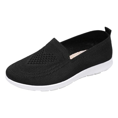 ReSin90s Orthopädische Schuhe Damen Leichte Atmungsaktiv Sportschuhe Walkingschuhe Bequem Weich Strickstoff Freizeitschuhe Walkingschuhe Slip-On Sportsschuhe Sommerschuhe von ReSin90s