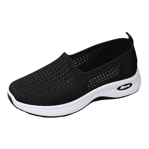 ReSin90s Orthopädische Schuhe Damen Slip on Strick Schuhe Mokassins Gymnastikschuhe Sneaker Elegant Loafer Mesh Stoffschuhe Geschlossene Halbschuhe Sportschuhe Bequeme Outdoor Sommerschuhe Turnschuhe von ReSin90s