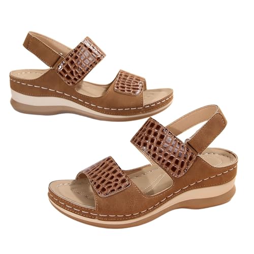 ReSin90s Pantoletten Damen Mit Absatz Elegant Weite H Sandaletten Keilabsatz Wedges Sommer Frauen Peeptoes Absatz Pantoletten Freizeitsandale Leicht Outdoorsandale Sommerschuhe von ReSin90s