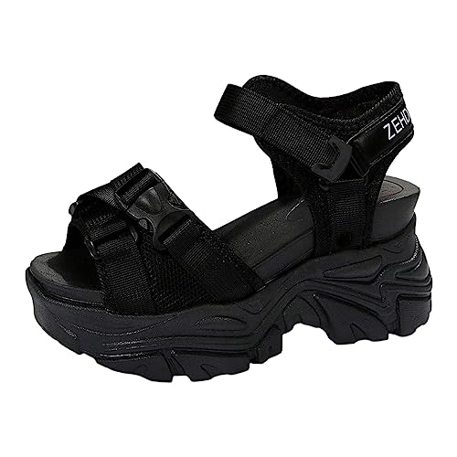 ReSin90s Pantoletten Damen Mit Absatz Sommer Sandaletten Frauen Schuhe Keilabsatz Absatz Wedges Anti-Rutsch-Sandalen Leicht Sommer Strandsandalen von ReSin90s