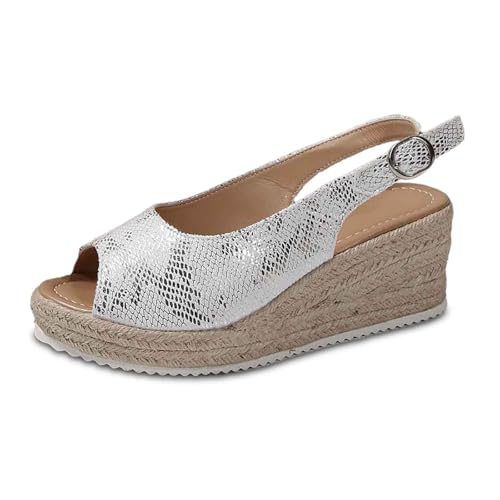 ReSin90s Platform Slides Für Damen Hausschuhe Mit Keilabsatz Orthopädische Sandals Hausschuhe Leicht Pantoletten Slip on Slide Schuhe Gartenschuhe Komfort Walking Pantoffeln with Arch Support von ReSin90s