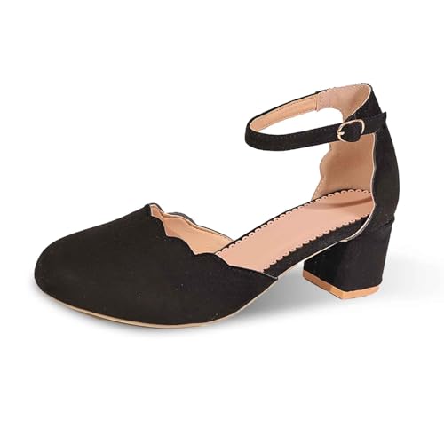 ReSin90s Pumps Damen Trachtenschuhe Mary Janes High Heels Pumps Riemchen Blockabsatz Geschlossen Schuhe Oktoberfest Schuhe Tanzschuhe Brautschuhe Tanzschuhe Dirndl für Hochzeiten und Partys von ReSin90s