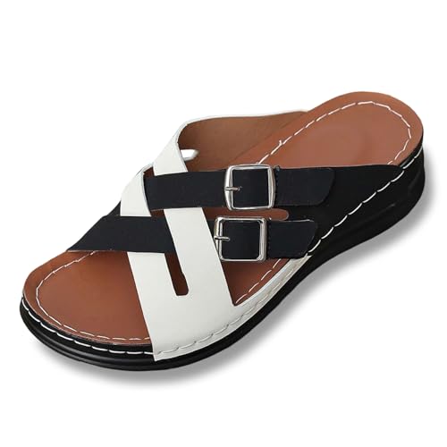 ReSin90s Sandalen Damen Atmungsaktive Bequeme Weiche Fliegen Weben Sandale Knöchelriemen Offene Zehe Sommer Geflochtene Sandalen Barfuss Sandalette Damensandalen Treckingsandalen von ReSin90s
