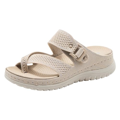 ReSin90s Sandalen Damen Elegant Elegante Plateau Sandals Zum Hineinschlüpfen Sommerschuhe Leichte Orthopedische Sandals Schuhe Sommerschuhe Pantoletten Hausschuhe Mit Verstellbaren Riemen von ReSin90s