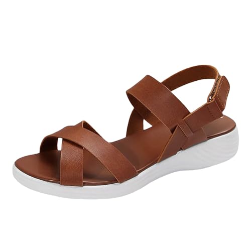 ReSin90s Sandalen Damen Mit Absatz Elegant Weite H Sandaletten Keilabsatz Wedges Sommer Frauen Peeptoes Absatz Pantoletten Weiche Fußbett Pool Meer Strand Outdoor Sommerschuhe von ReSin90s