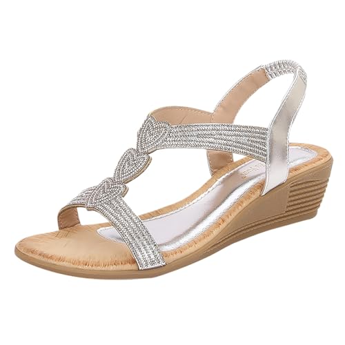 ReSin90s Sandalen Damen Mit Absatz Sommer Sandaletten Frauen Schuhe Keilabsatz Absatz Wedges Anti-Rutsch-Sandalen Leicht Sommer Strandsandalen ReSin90s Sandalen Damen Mit Absatz Sommer Sandaletten Frauen Schuhe Keilabsatz Absatz Wedges Anti-Rutsch-Sandalen Leicht Sommer Strandsandalen von ReSin90s