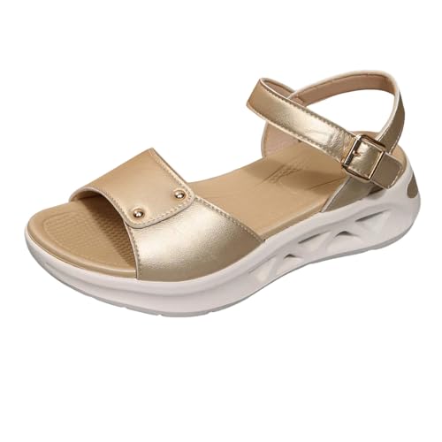 ReSin90s Sandalen Damen Sandaletten Mit Keilabsatz Sommer Frauen Freizeit Abendschuhe Schuhe Sandaletten Brautschuhe Strandschuhe Keilabsatz Pumps Freizeitsandale Damensandalen von ReSin90s