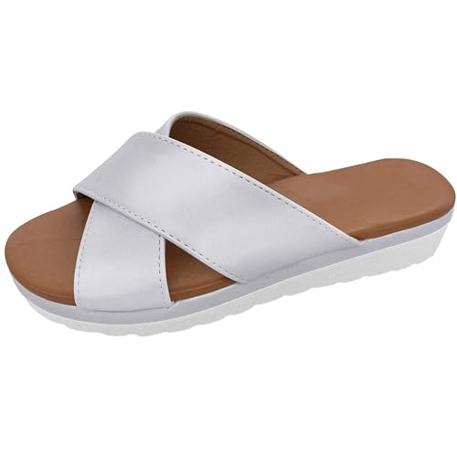 ReSin90s Sandalen Damen Sommer Bequem Mit Keilabsatz Reißverschluss Plateau Frauen Schuhe Bequem Sandaletten Low Wedge Sandalen Mit Offener Zehenpartie Sommerschuhe Bequem Elegant Mode Sommersandalen von ReSin90s