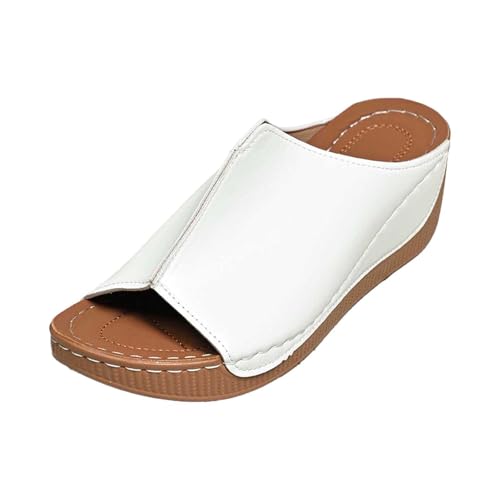 ReSin90s Sandalen Damen Sommer Keilabsatz Sandaletten Riemchen T-Riemen Bohemian Sandal Leichte Orthopedische Sandals Schuhe Sommerschuhe Barfuss Sandalette Damensandalen Treckingsandalen von ReSin90s