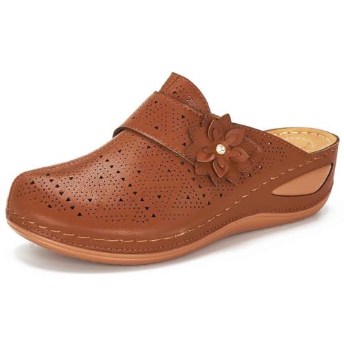 ReSin90s Sandalen Damen Sommer Outdoor Wassersandalen Mode Sandale Elegante Plateau Sandale Orthopädische Sandalen Sommer Slingback Atmungsaktiv Slide Pantoletten Hausschuhe Mit Verstellbaren Riemen von ReSin90s