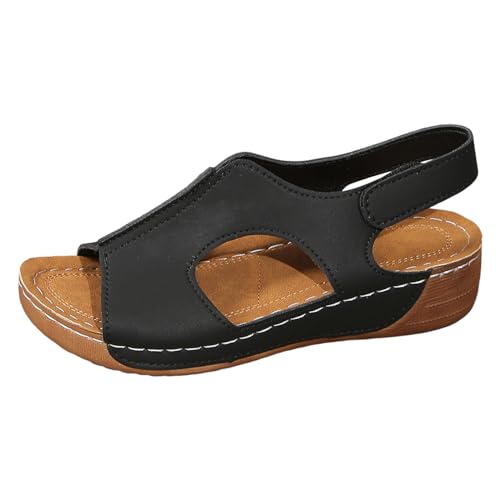 ReSin90s Sandalen Damen Sommer Strand Bequem Slingback Kleid Schuhe Anti-Rutsch Sommerschuhe Espadrilles Sandalen Mit Offener Zehenpartie Sommerschuhe Freizeit Low Wedge Sandalette Strandsandaletten von ReSin90s