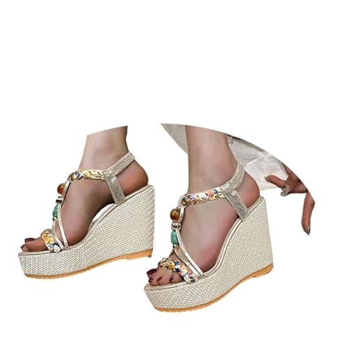 ReSin90s Sandalen Damen Sommer Waschbare Slingback Orthopädische Slide Sandalen Outdoor Wassersandalen Mode Sandale Elegante Plateau Sandale Flach Strand Schuhe Bohemian Sandaletten Riemchensandalen von ReSin90s