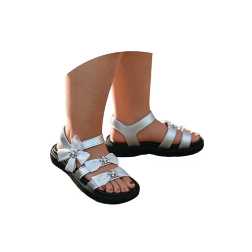 ReSin90s Sandalen Mädchen Badesandalen Offene Spitze Knöchelriemen Kleid Schuhe Hochzeit Für Kleinkind Bowknot Prinzessin Schuhe Bequemes Hausschuhe Barfußschuhe Freizeitschuhe Strandsandale Outdoor von ReSin90s