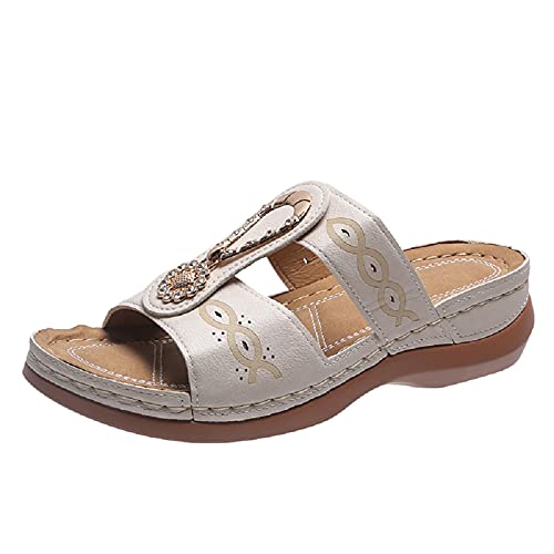 ReSin90s Sandalen & Slides Für Damen Strand Bequem Slingback Kleid Schuhe Anti-Rutsch Sommerschuhe Low Wedge Sandalen Mit Offener Zehenpartie Sommerschuhe Bequem Elegant Mode Sommersandalen von ReSin90s