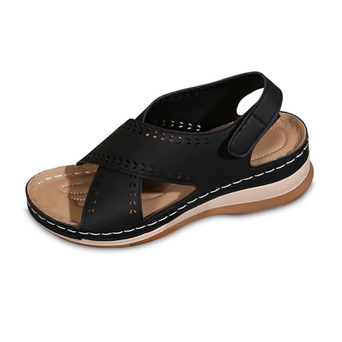 ReSin90s Sandalette Damen Elegant Weite H Sandaletten Keilabsatz Wedges Sommer Frauen Peeptoes Absatz Pantoletten Sommerschuhe Sommer Pumps Frauen Schuhe von ReSin90s