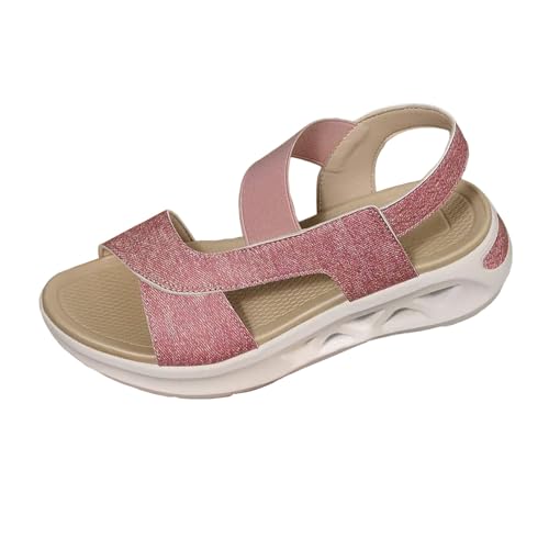ReSin90s Sandalette Damen Elegant Weite H Sandaletten Keilabsatz Wedges Sommer Frauen Peeptoes Absatz Pantoletten Strandschuhe Keilabsatz Pumps Freizeitsandale Damensandalen von ReSin90s