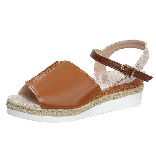 ReSin90s Sandaletten Damen Mit Keilabsatz Sommer Offene Zehen Lässig Mit Absatz Strandsandalen Strandschuhe Keilabsatz Pumps Freizeitsandale Damensandalen von ReSin90s