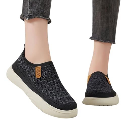 ReSin90s Sneaker Damen Laufschuhe Bequeme Slip Auf Casual Flat Mocassin Vermascht Memory Schaum Schuhe Mesh Stoffschuhe Geschlossene Halbschuhe Turnschuhe Breite Fuß Bequeme Outdoor Sportschuhe von ReSin90s