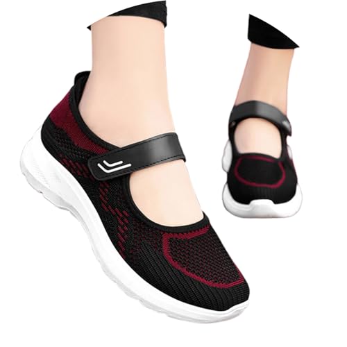 ReSin90s Sneaker Damen Laufschuhe Bequeme Slip Auf Casual Flat Mocassin Vermascht Memory Schaum Schuhe Mit Keilabsatz Wanderschuhe Halbschuhe Sommerschuhe Traillaufschuhe Minimalistische von ReSin90s