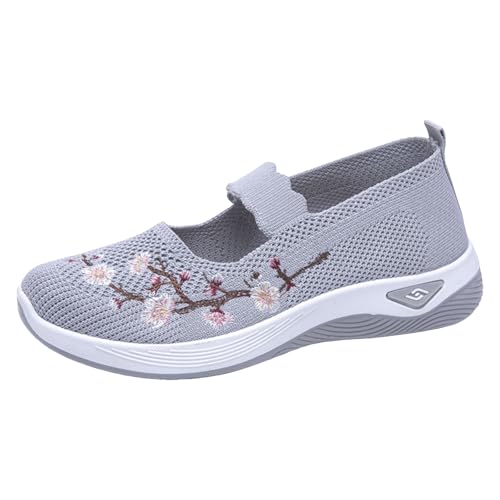 ReSin90s Sneaker Damen Loafer Slipper Bequeme Slip Auf Casual Flat Mocassin Vermascht Memory Schaum Schuhe Mit Keilabsatz Wanderschuhe Halbschuhe Gesundheitsschuh Mesh Trainer Minimalistische von ReSin90s