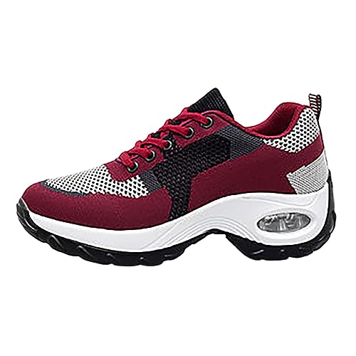 ReSin90s Sneaker Damen Schuhe Turnschuhe Sportschuhe Laufschuhe PU Spritzschutz Luftkissen Leicht rutschfest Straßenlaufschuhe Laufschuhe Fitness Schuhe Walkingschuhe Für Trekking von ReSin90s