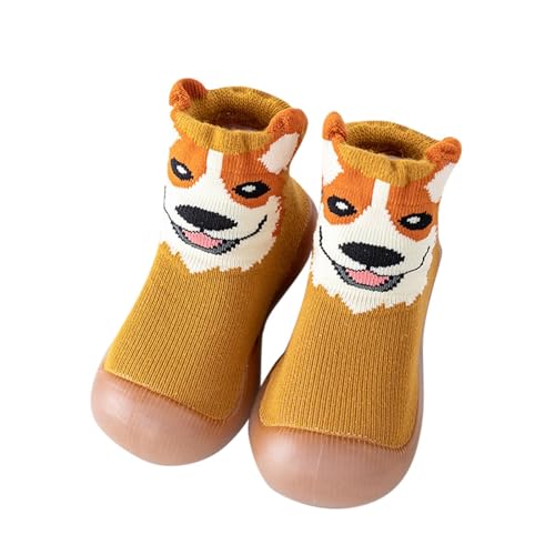 ReSin90s Sockenschuhe Baby Krabbelschuhe Baby, Hausschuhe Kinder Turnschläppchen Stricken Lauflernschuhe Socken Schuhe Kinder Mädchen Barfussschuhe Kindergarten Slippers Jungen von ReSin90s