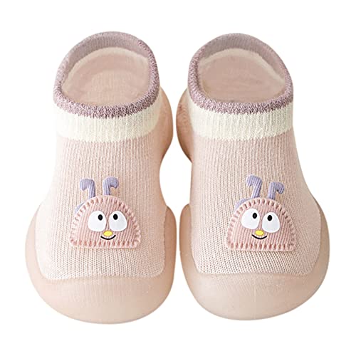 ReSin90s Sockenschuhe Baby Krabbelschuhe Baby, Lauflernschuhe Kinder Socke Mit Gummisohle rutschfeste Hüttenschuhe Krabbelsocken Sockenschuhe Für Mädchen Junge von ReSin90s
