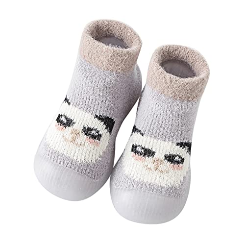 ReSin90s Sockenschuhe Baby Krabbelschuhe Baby, rutschfeste Niedlicher Cartoon Weicher Stricken Socken Kinderschuhe Unisex Babybodenschuhe Hausschuhe Für Mädchen Junge von ReSin90s