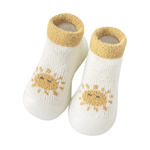 ReSin90s Sockenschuhe Baby Krabbelschuhe Lauflernschuhe rutschfeste Socken Schuhe Hausschuhe Mit Anti-Rutsch Weiche Sohle Socken Jungen & Mädchen Kinderhausschuhe Sockenschuhe von ReSin90s