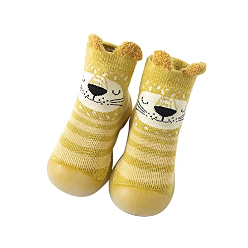ReSin90s Sockenschuhe Kinder Krabbelschuhe Lauflernschuhe Kinder Socke Mit Gummisohle rutschfeste Hüttenschuhe Herbst Winter Warme Sockenschuhe Junge Bodensocken von ReSin90s