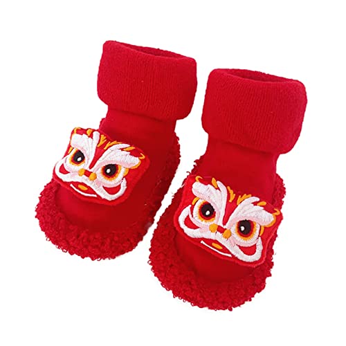 ReSin90s Sockenschuhe Kinder Krabbelschuhe Unisex Krabbelschuhe Barfußschuhe Lauflernschuhe Kleinkind Niedliche Cartoon Weiche Stricken Slippers Babybodenschuhe Für Mädchen Junge von ReSin90s